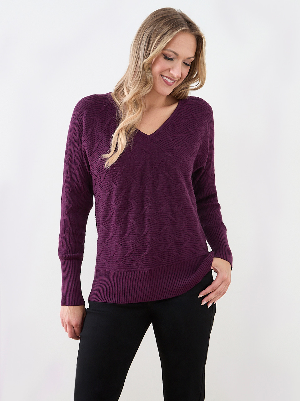 Novelty Stitch V-Neck Sweater