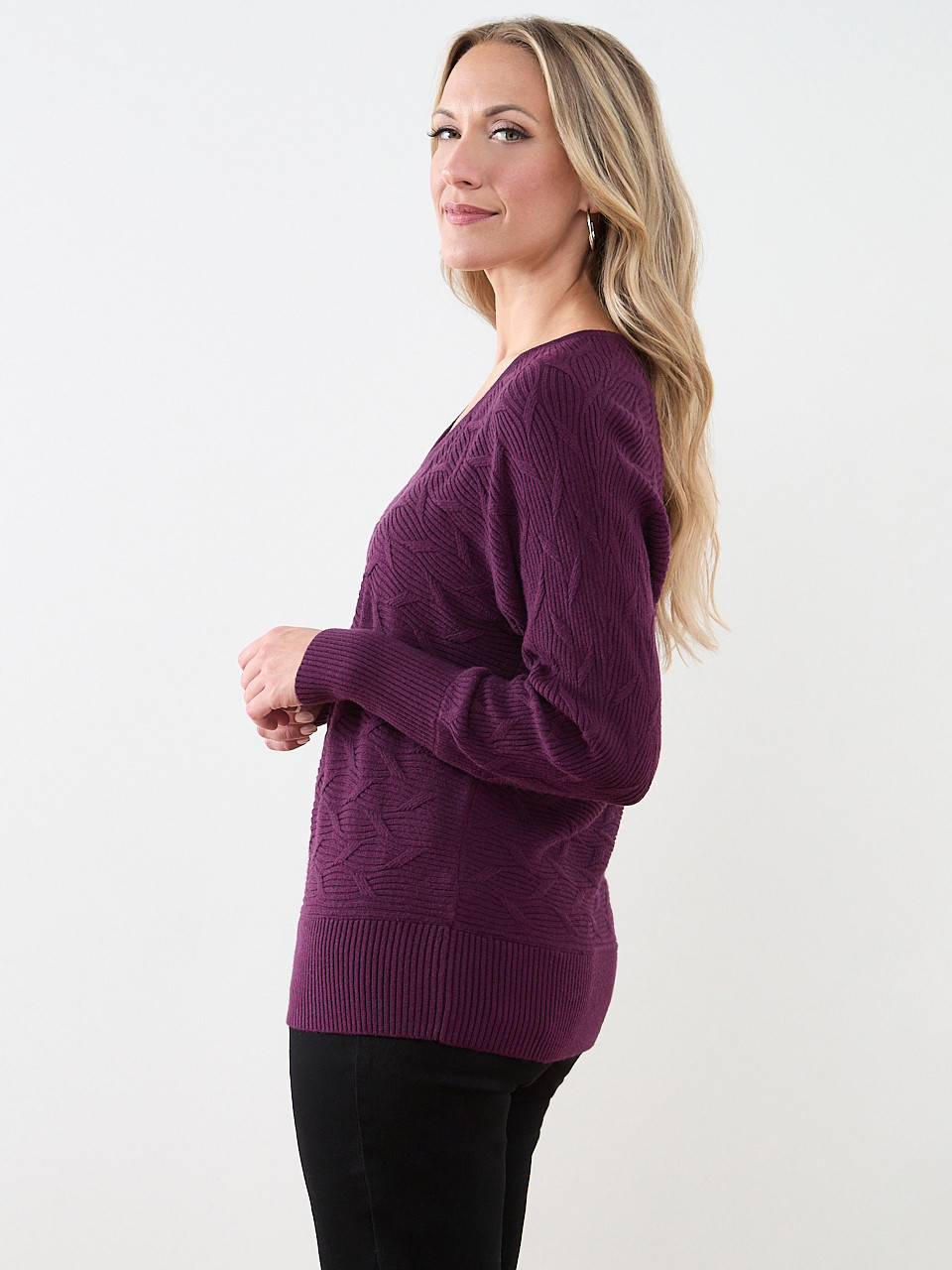 Novelty Stitch V-Neck Sweater