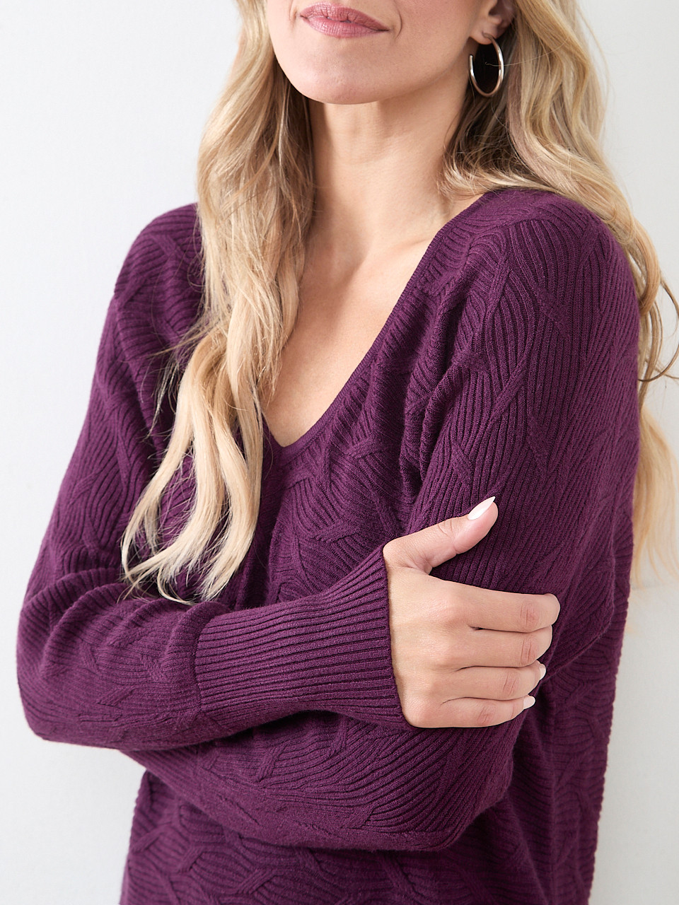 Novelty Stitch V-Neck Sweater
