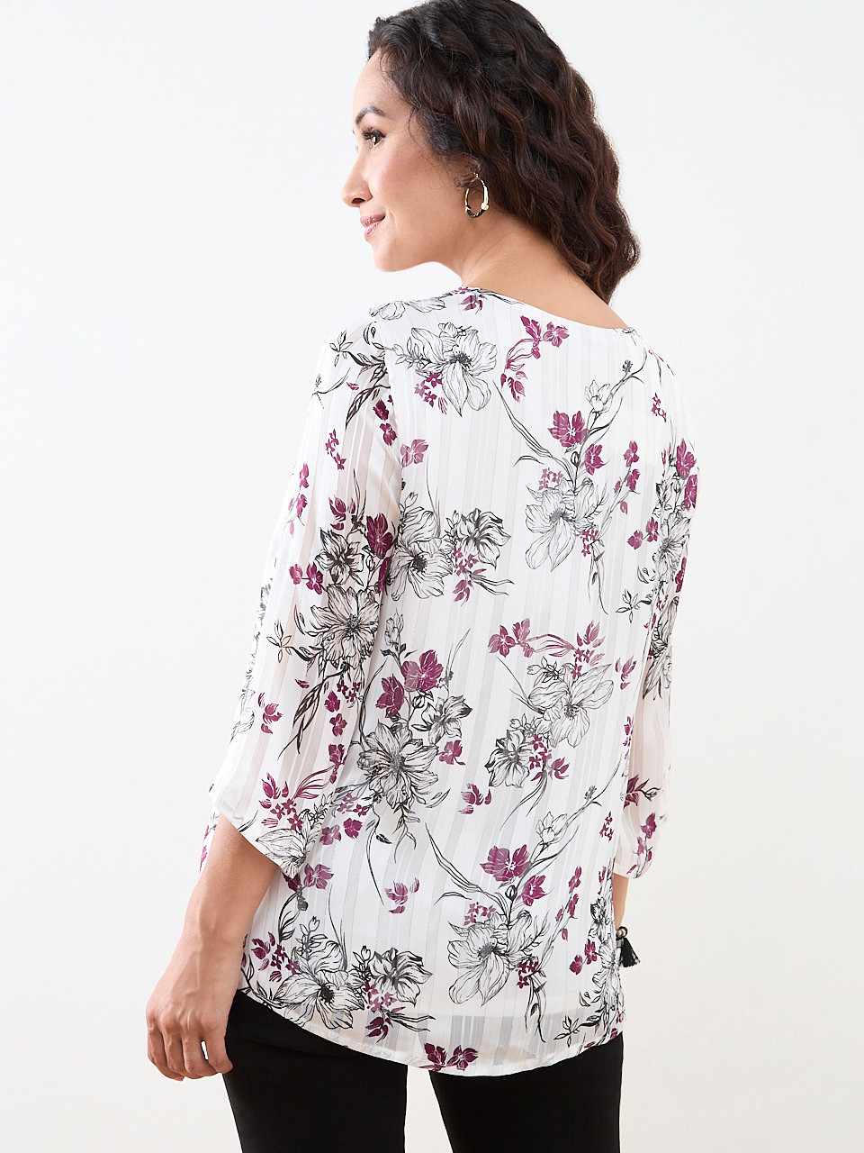 Petite Bell Sleeve Chiffon Tunic