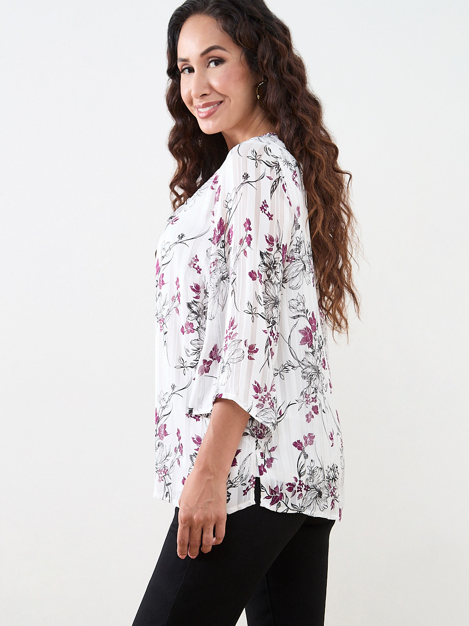 Petite Bell Sleeve Chiffon Tunic