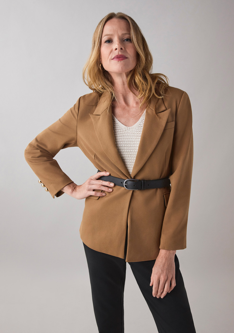 Petite Long Line Blazer in Ponte