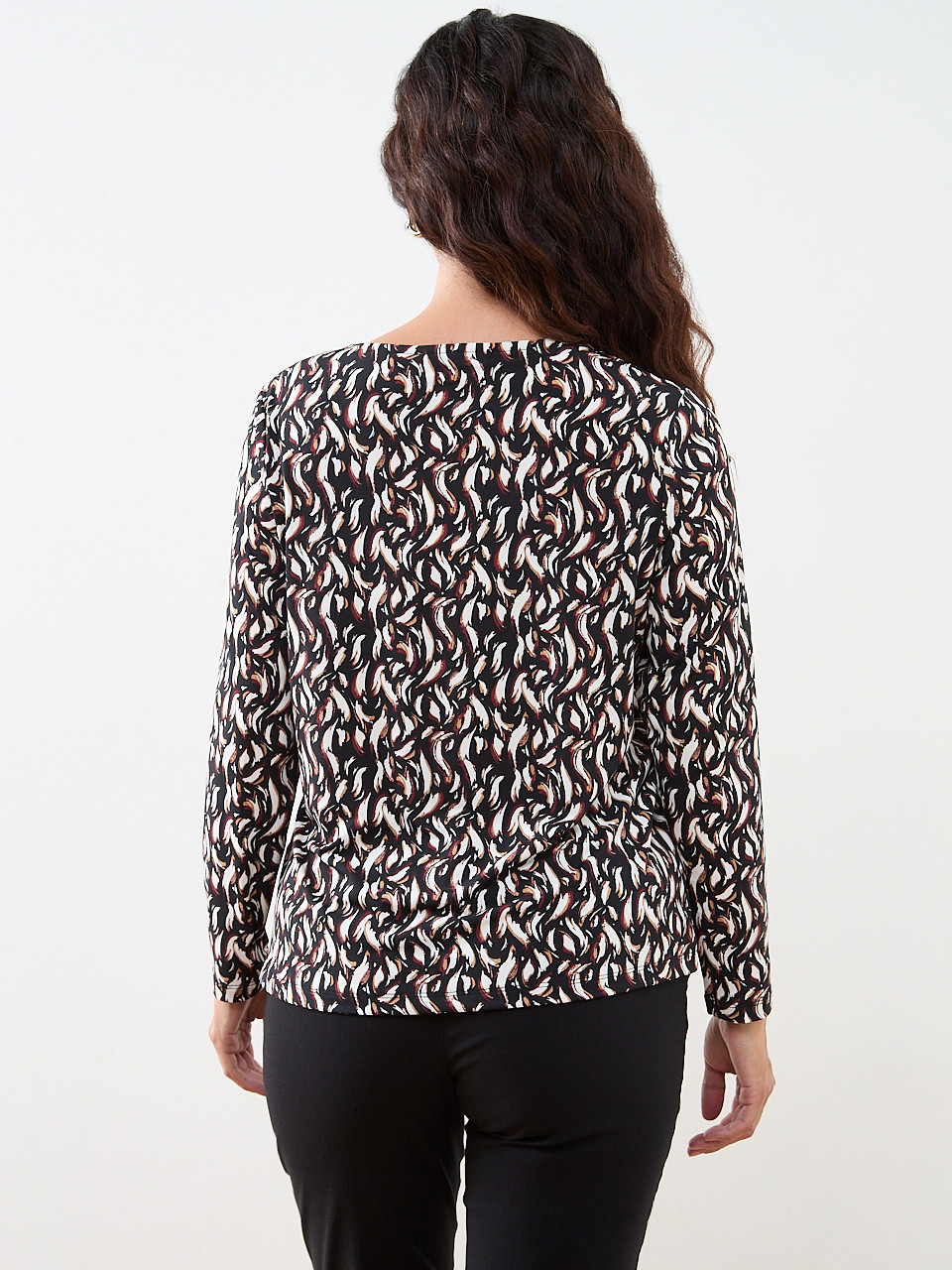 Petite Long Sleeve Hardware-Detail Top