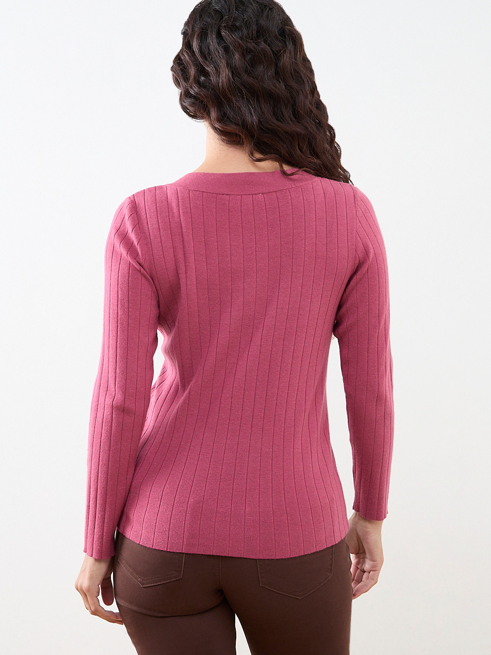 Petite Long Sleeve Square Neck Pullover