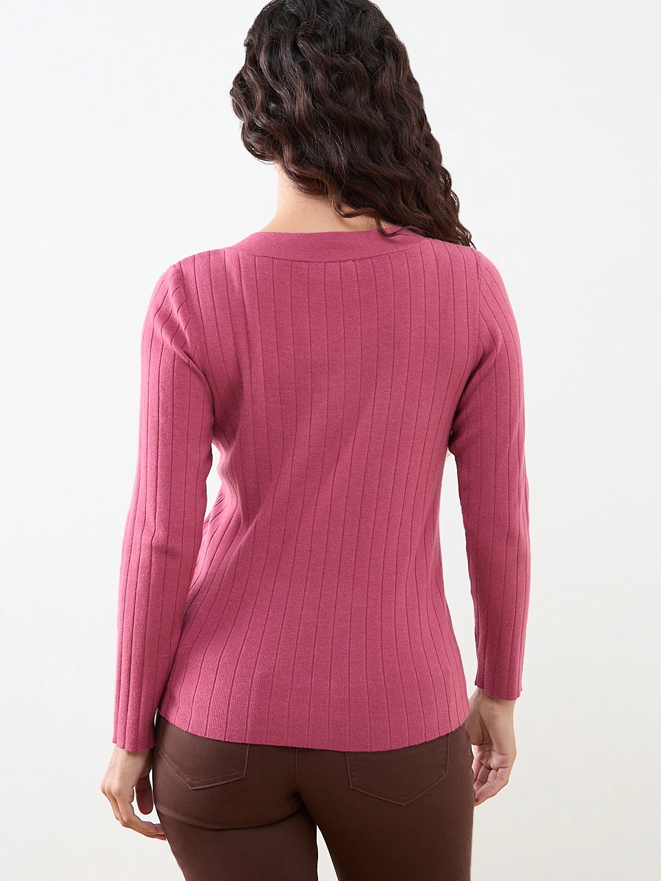 Petite Long Sleeve Square Neck Pullover