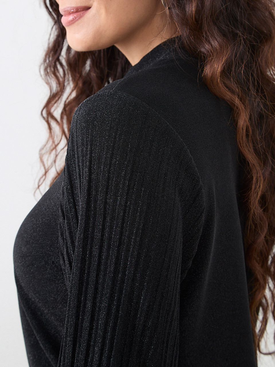 Petite Mock Neck Shimmer Top