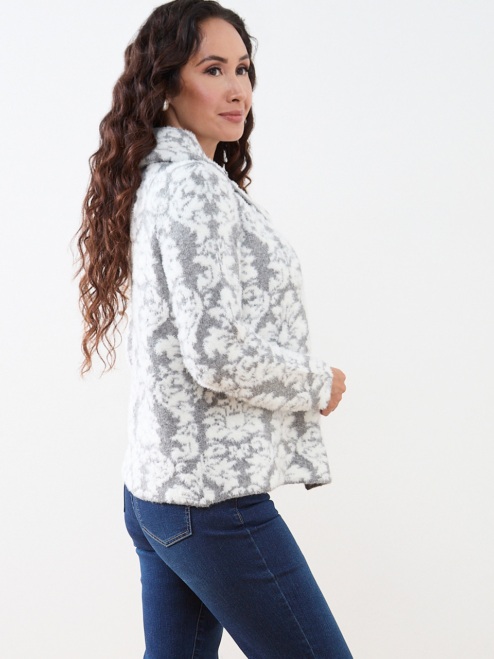 Petite Patterned Wrap Cardigan