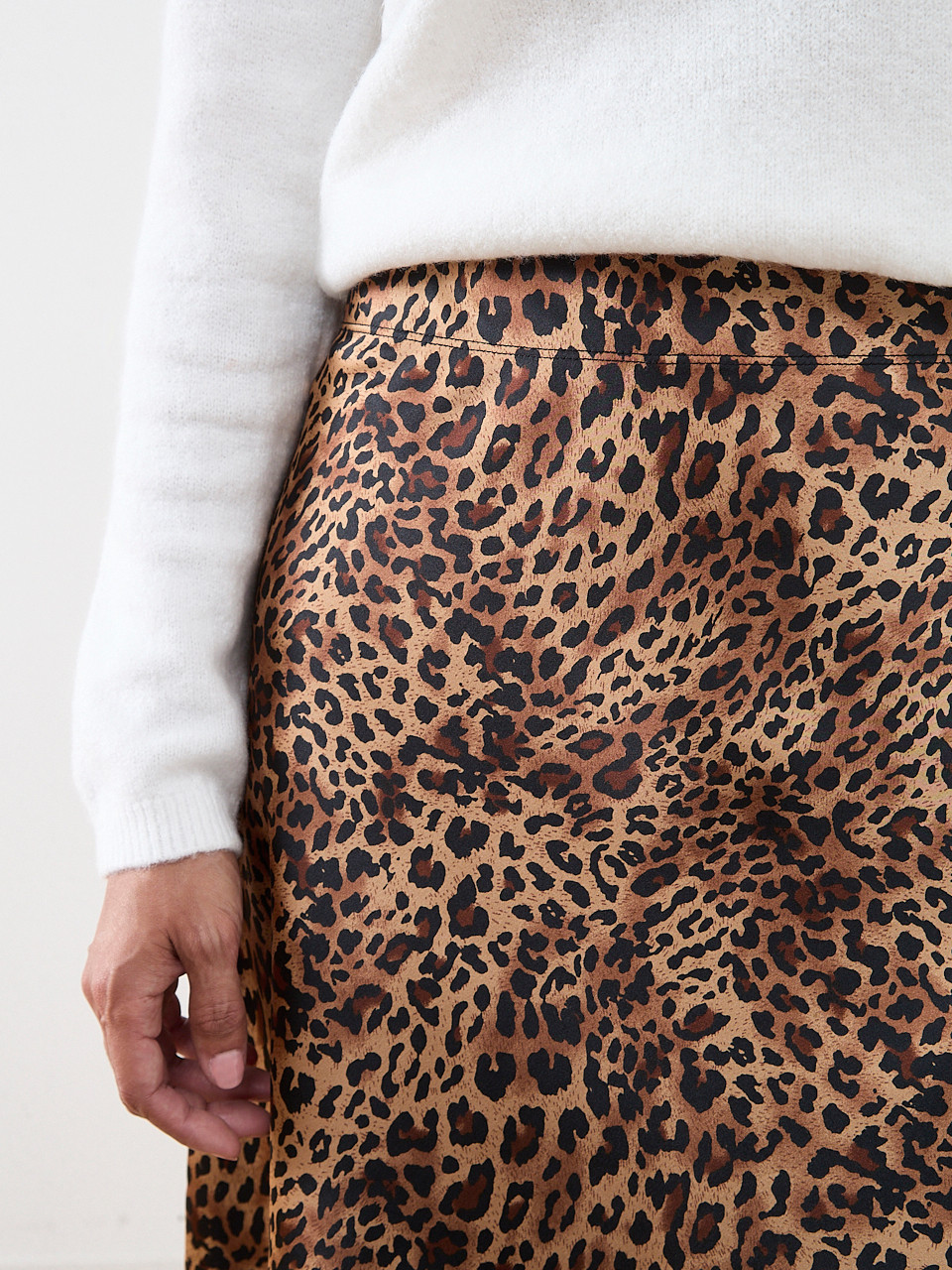 Petite Satin Bias Cut Midi-Skirt