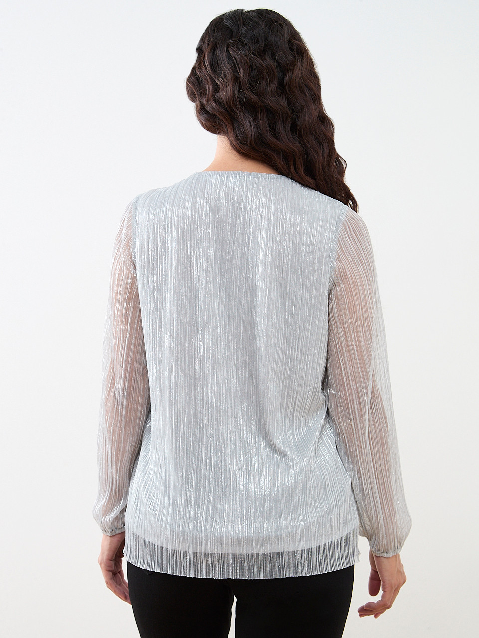 Petite Shimmer Crinkle Top