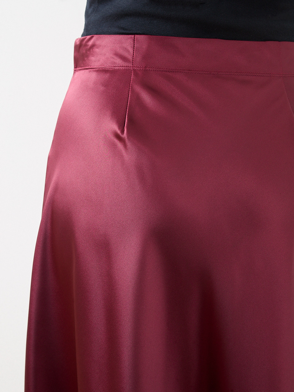 Satin Bias Cut Midi-Skirt