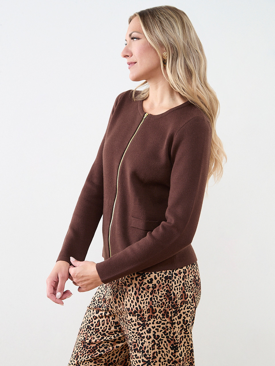 Short-Length Zip Front Sweater