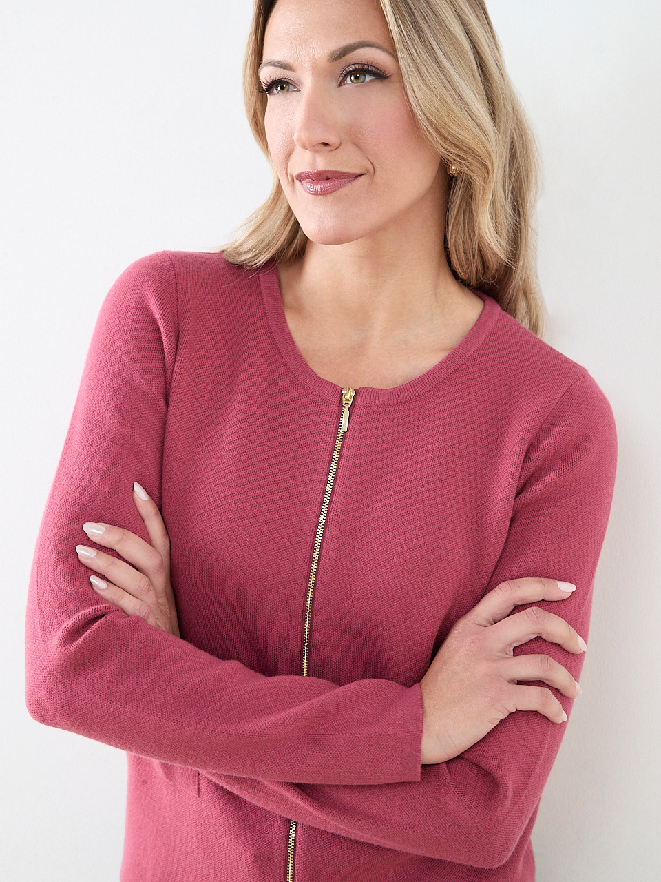 Short-Length Zip-Front Sweater