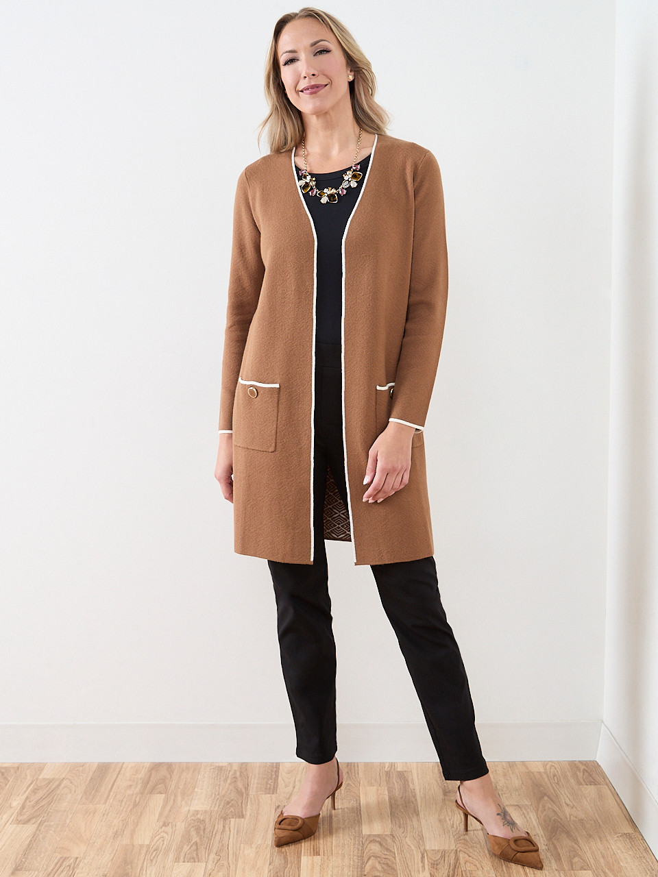Tipped Longline Cardigan | Cleo
