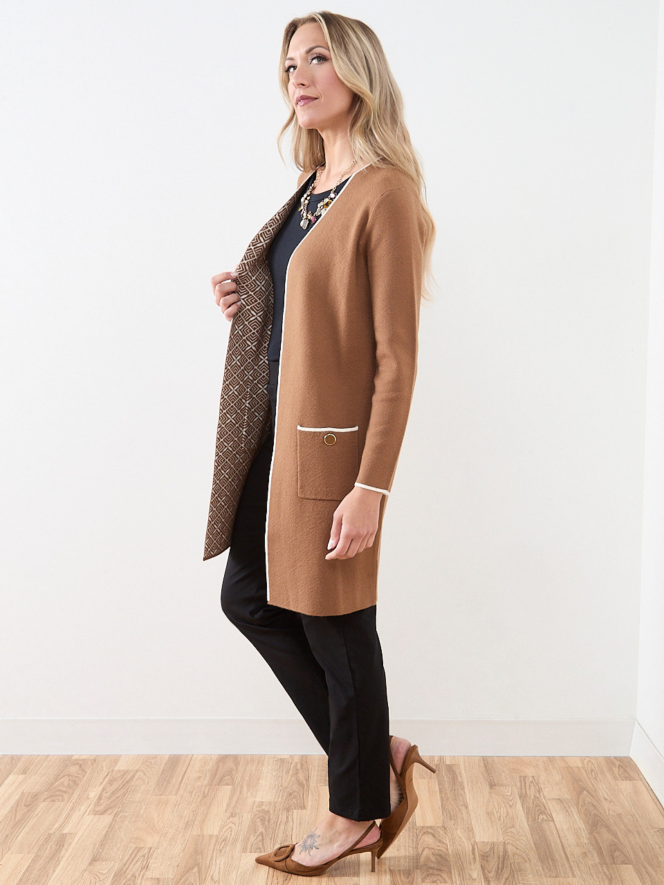 Tipped Longline Cardigan