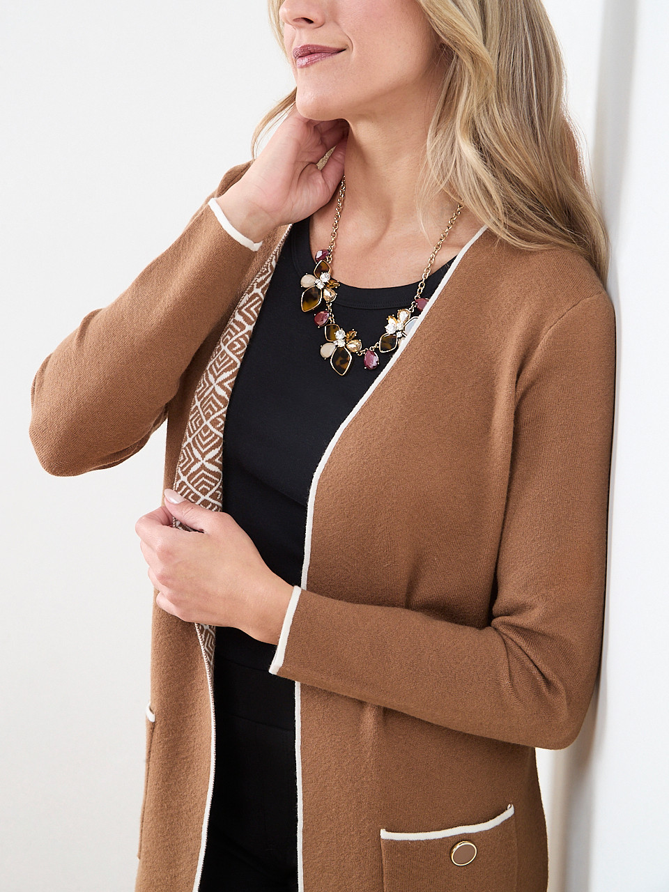 Tipped Longline Cardigan