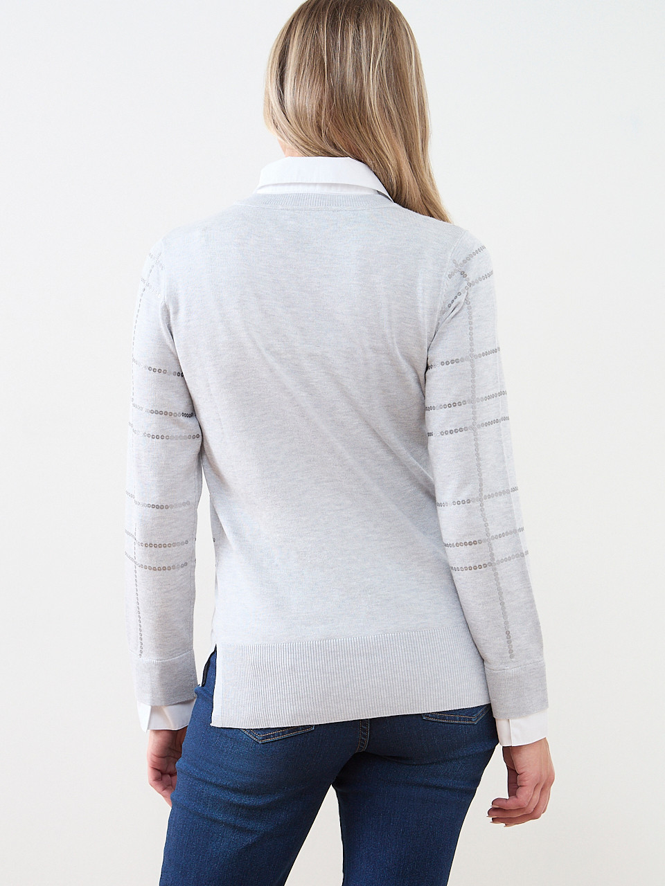 V-Neck Sequin Fooler Sweater