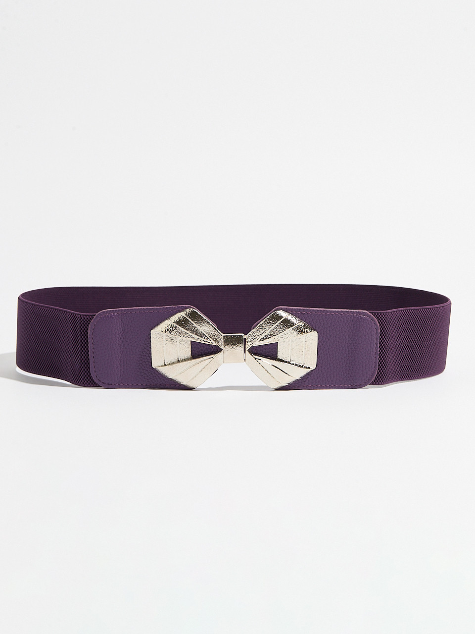 Amethyst Stretch Belt with Silver Bow Buckle