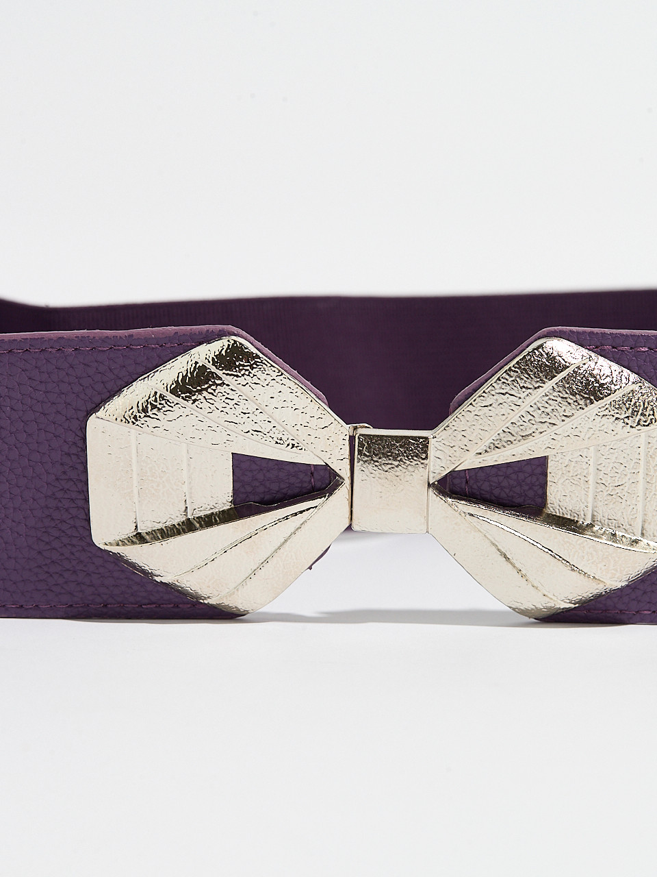 Amethyst Stretch Belt with Silver Bow Buckle