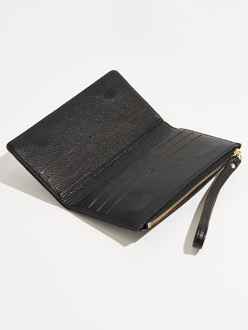 Black Faux Leather Wristlet