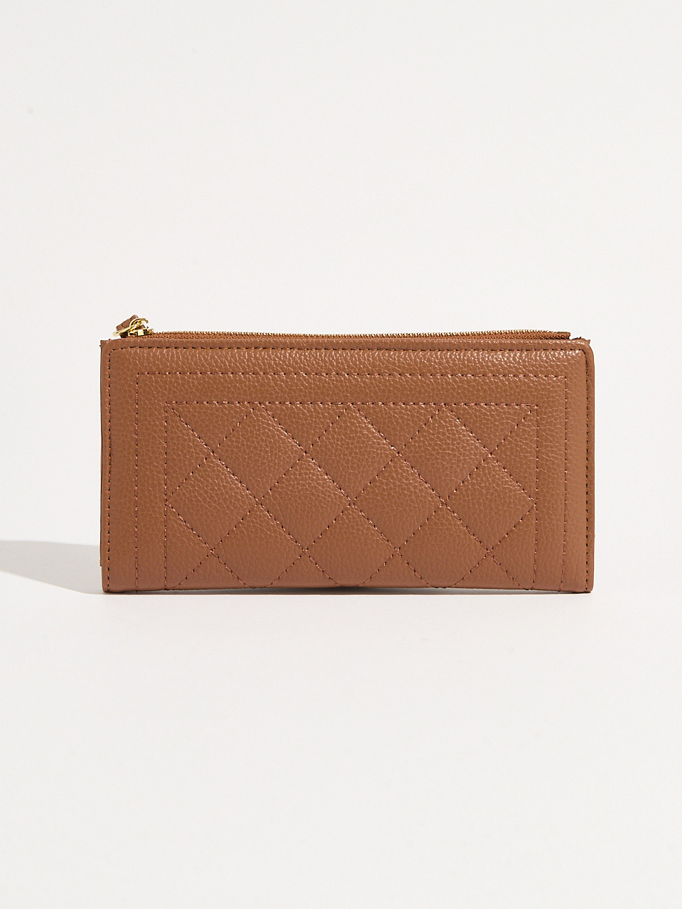 Camel Faux Leather Wristlet