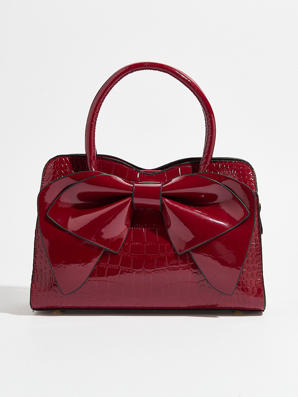 Dark Cherry Bow Handbag