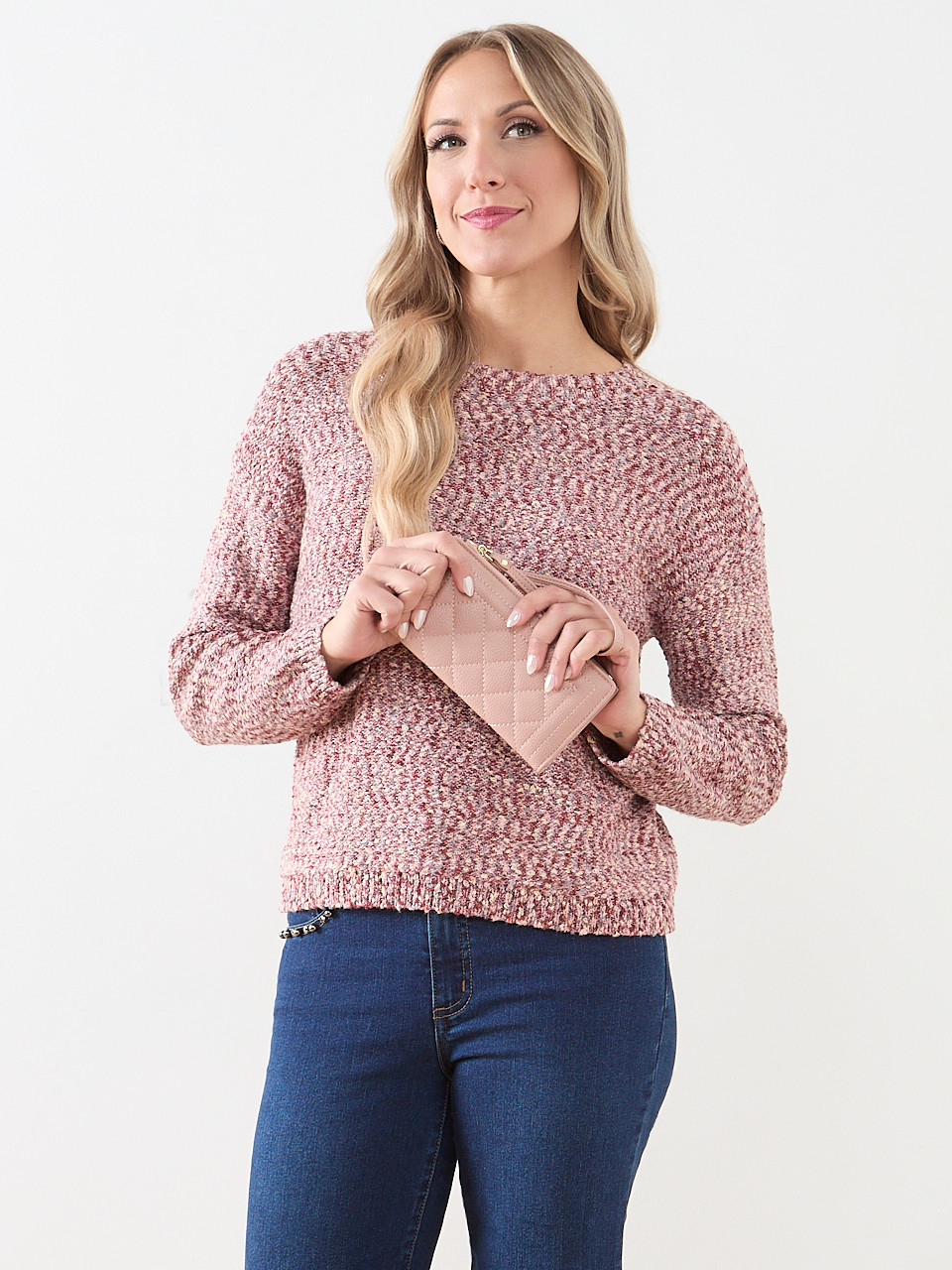 Dusty Pink Faux Leather Wristlet