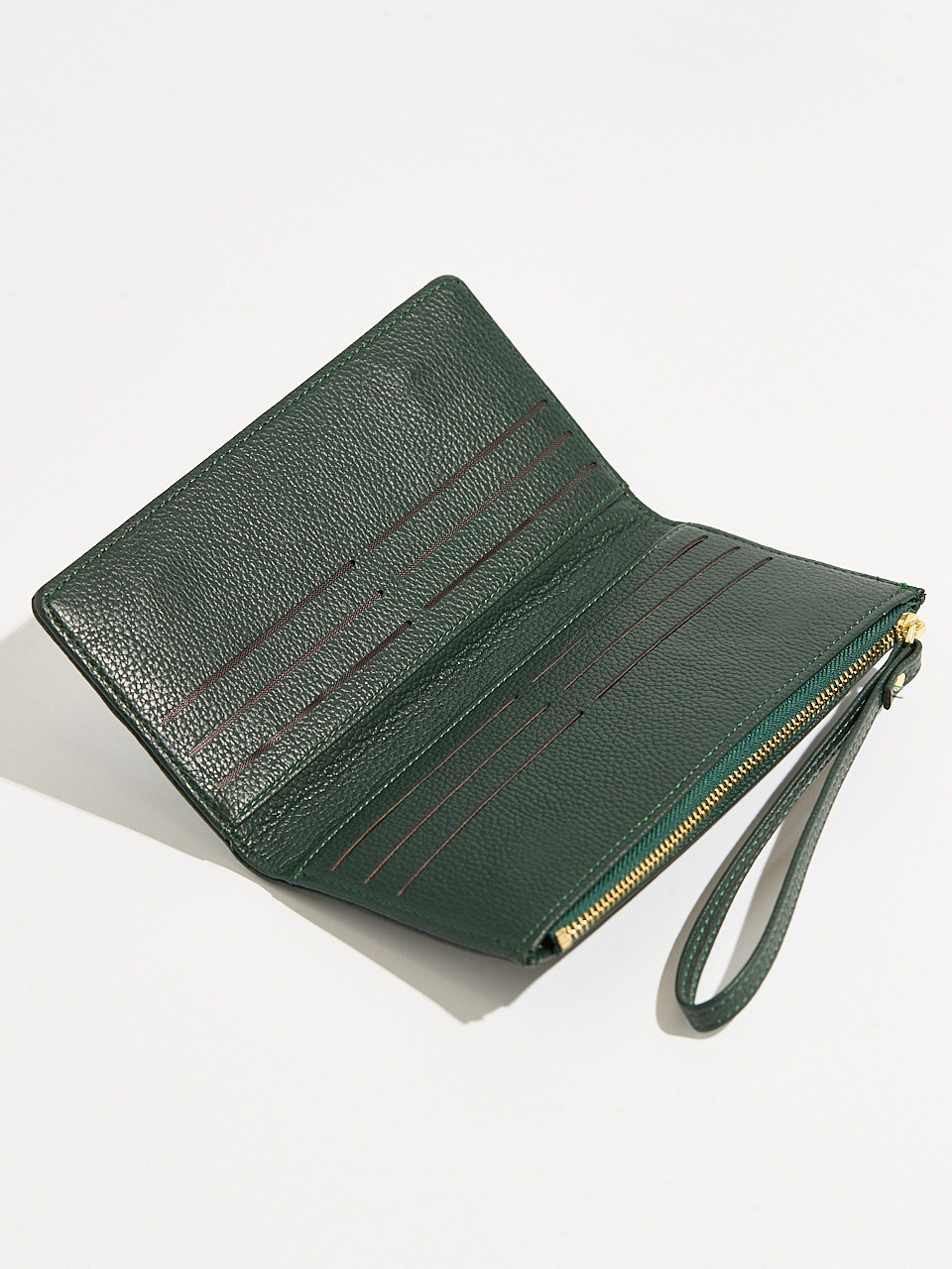 Emerald Faux Leather Wristlet