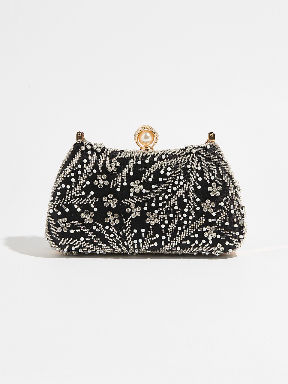 Gold Pearl Clutch Handbag