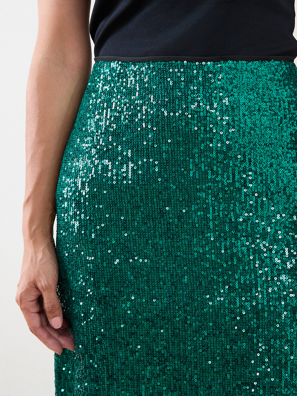 Petite Emerald Green Knee-Length Skirt