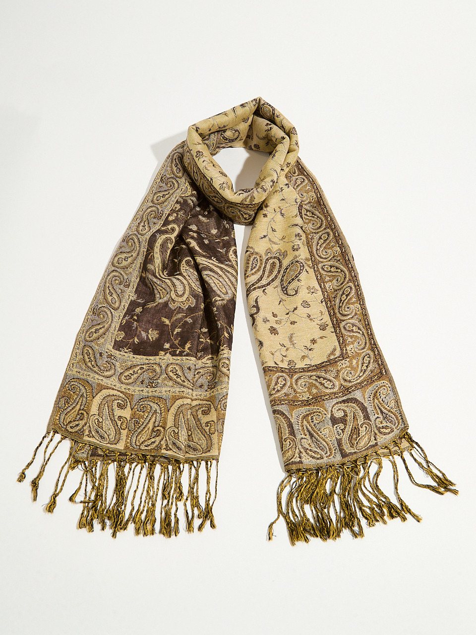 Small Chocolate Paisley Print Pashmina