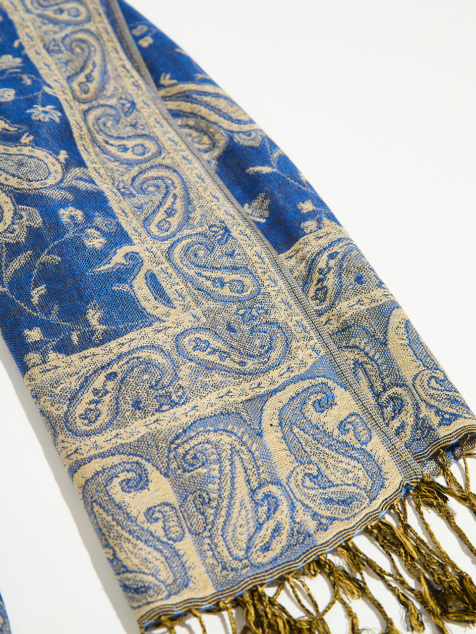Small Navy Paisley Print Pashmina