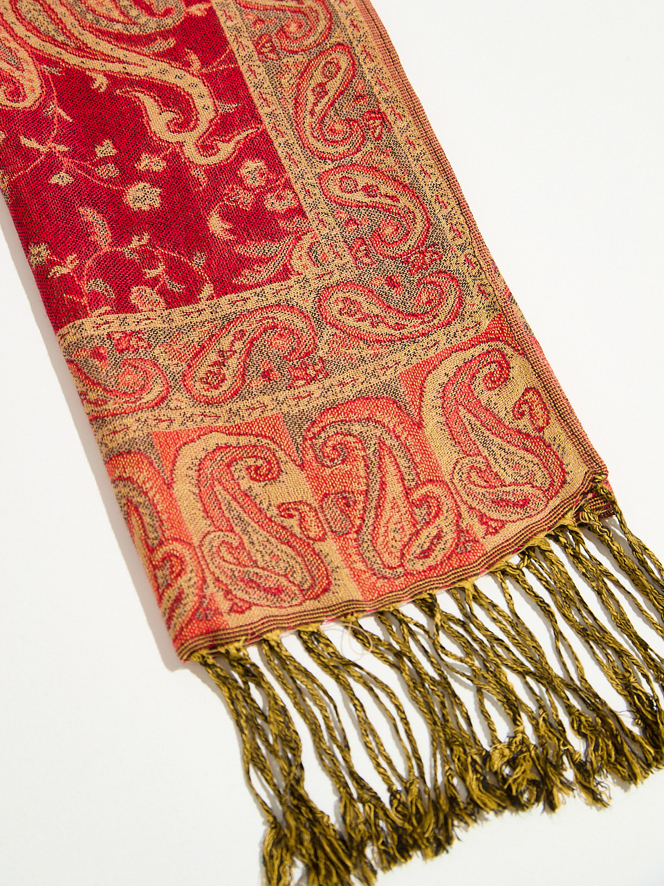 Small Pumpkin Paisley Print Pashmina