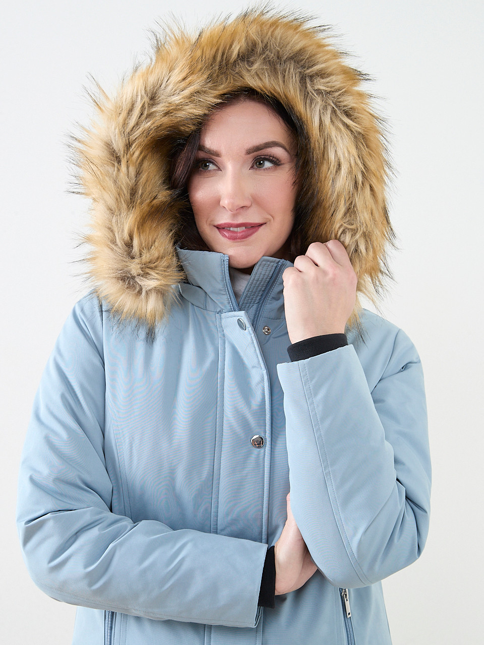 Blue Frost Vegan Down Parka | Cleo