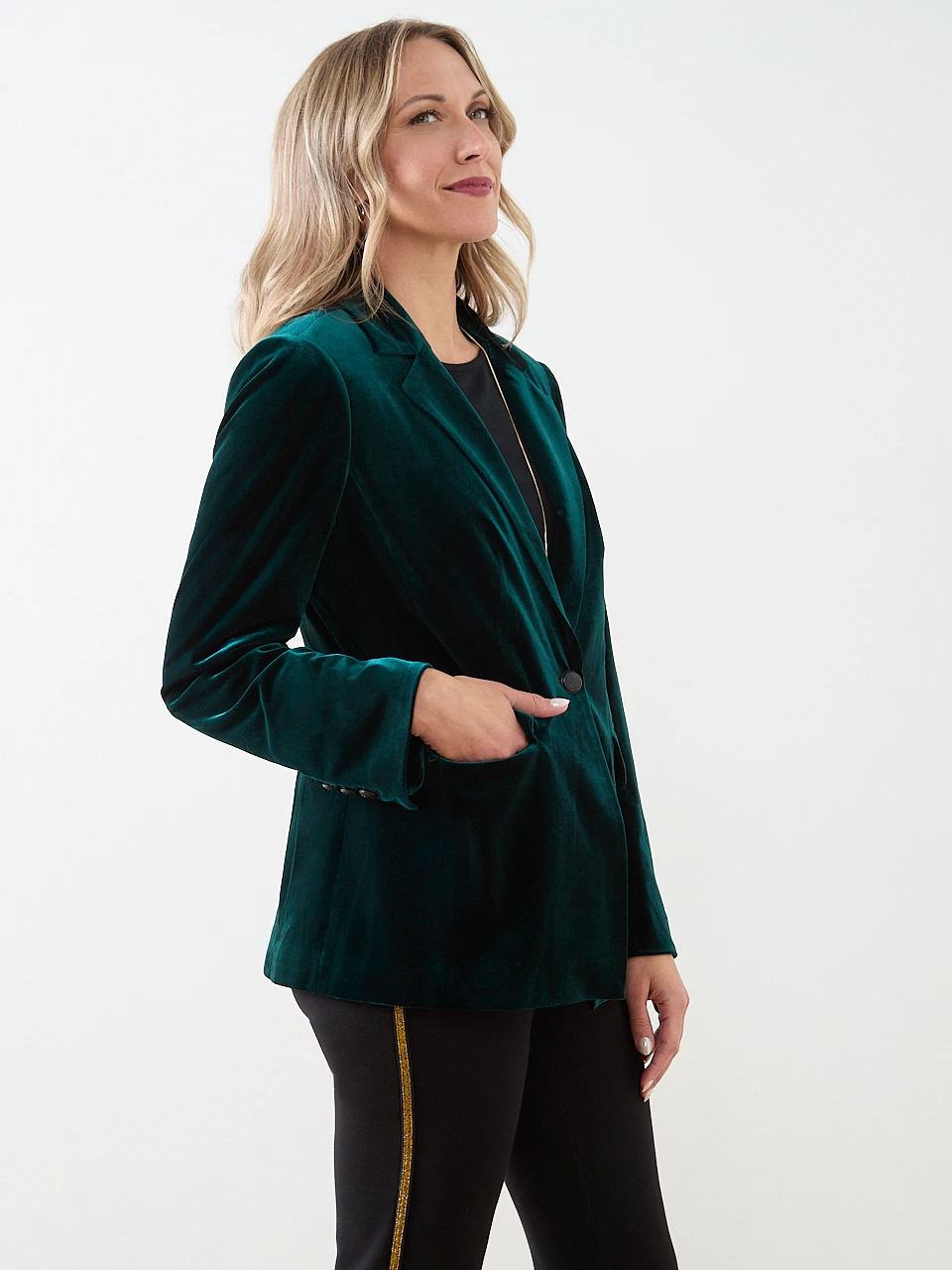 Emerald Velvet Blazer