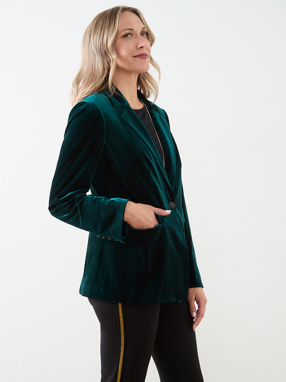 Emerald Velvet Blazer