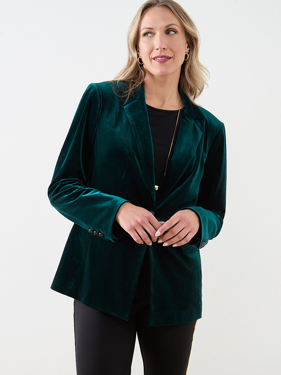 Emerald Velvet Blazer