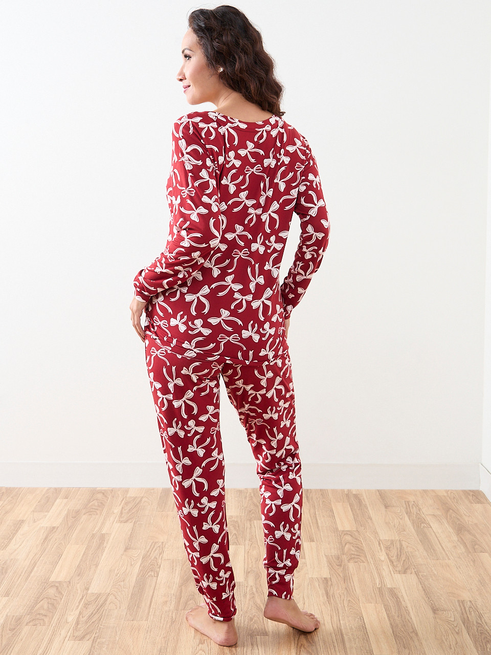 Festive Bow Print PJ Set