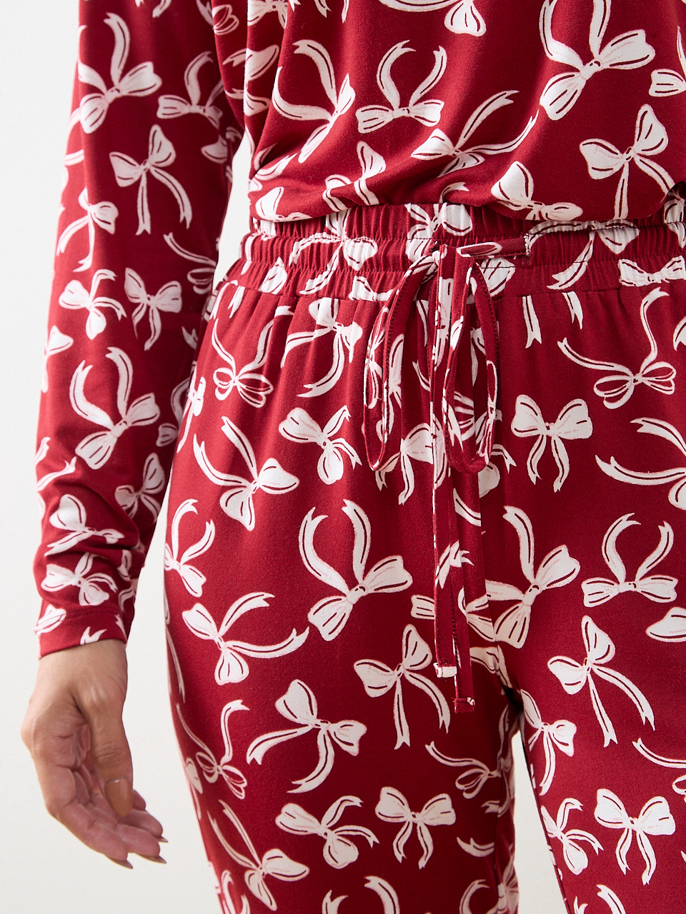 Festive Bow Print PJ Set