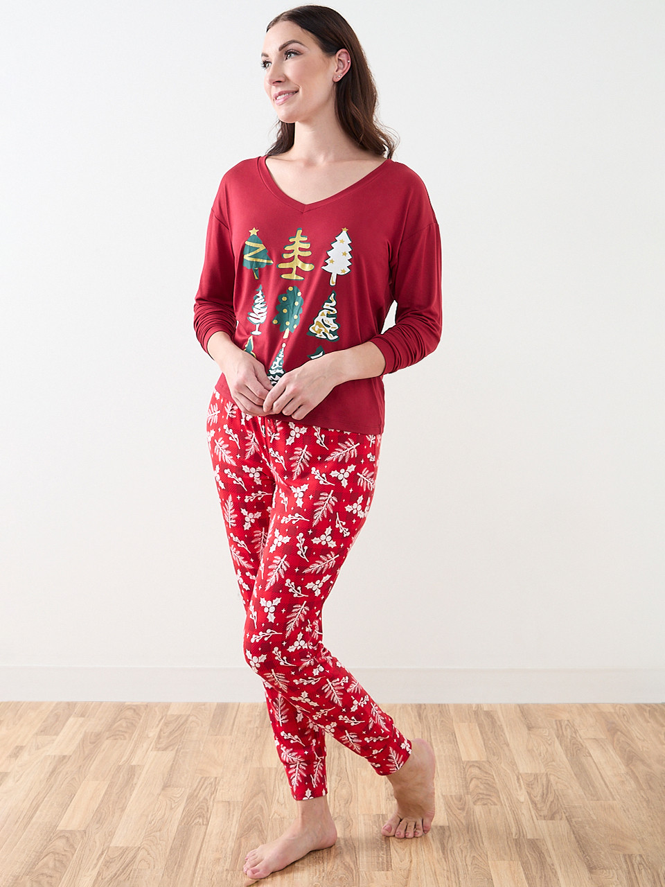 Foil Trees Screen Print PJ Set