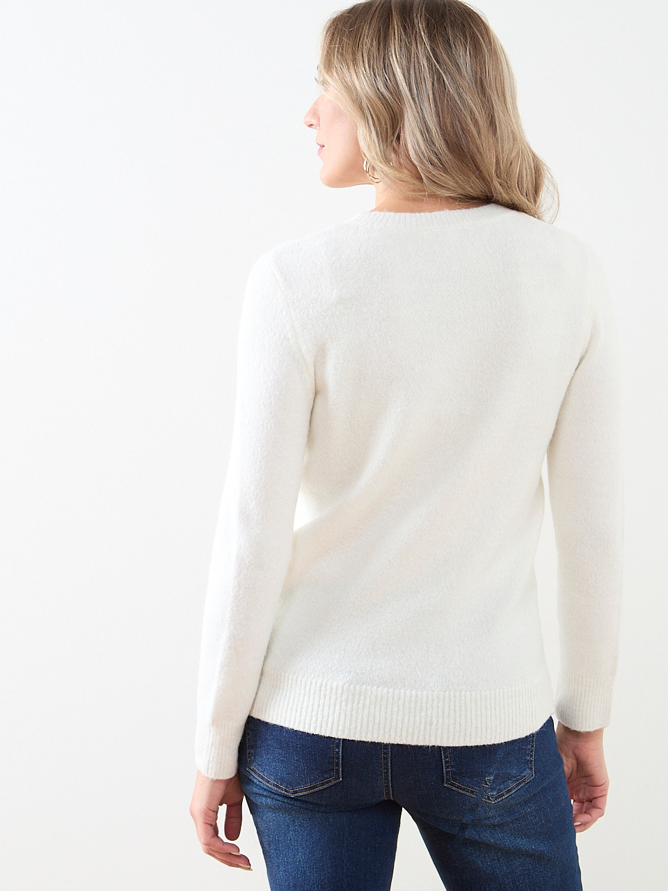 Ivory Trees Holiday Crew Neck Sweater