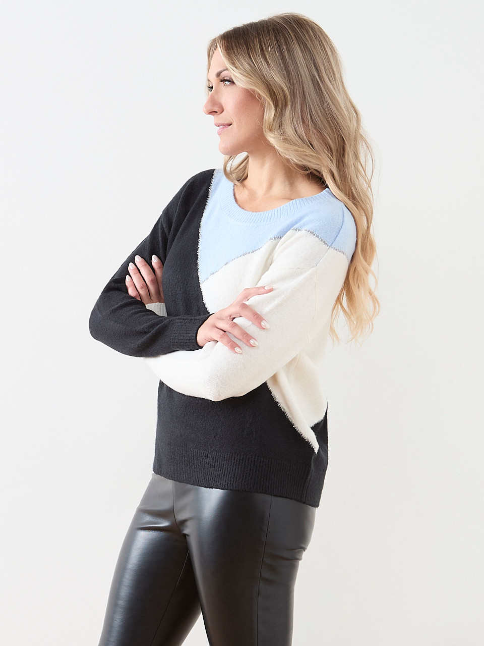 Long Sleeve Colourblock Sweater