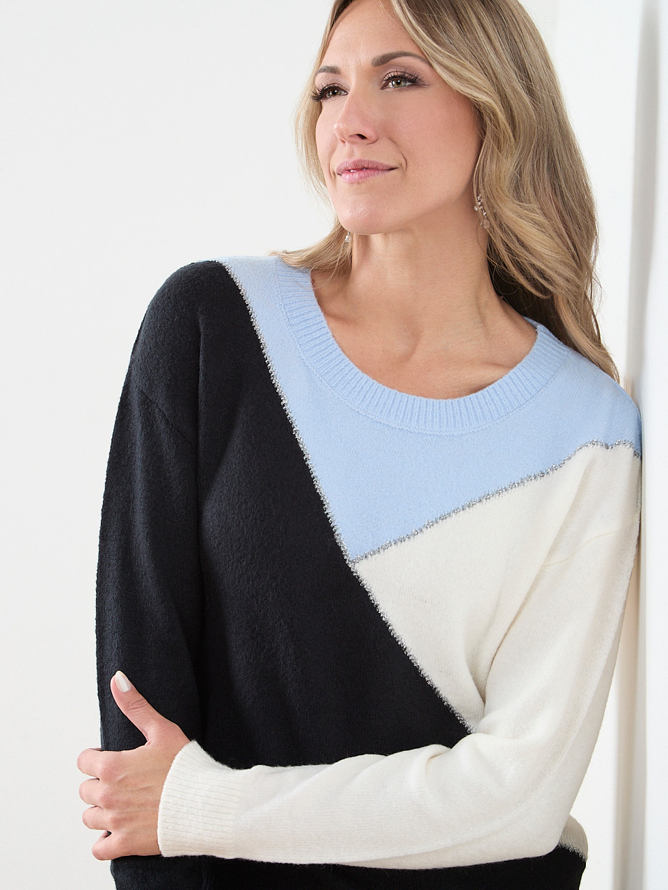 Long Sleeve Colourblock Sweater