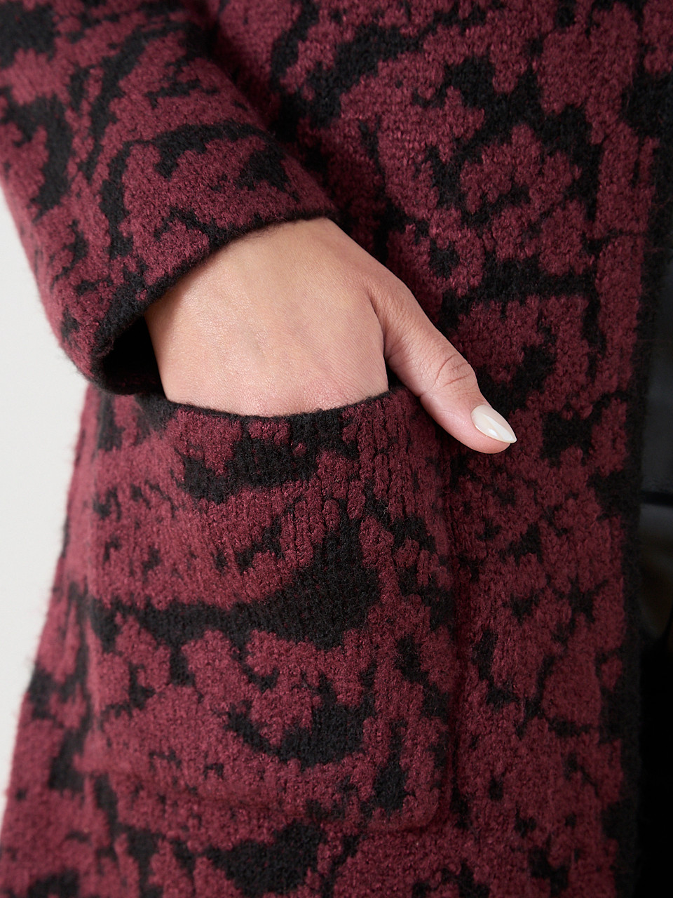 Long Sleeve Fur Collar Sweater Coat