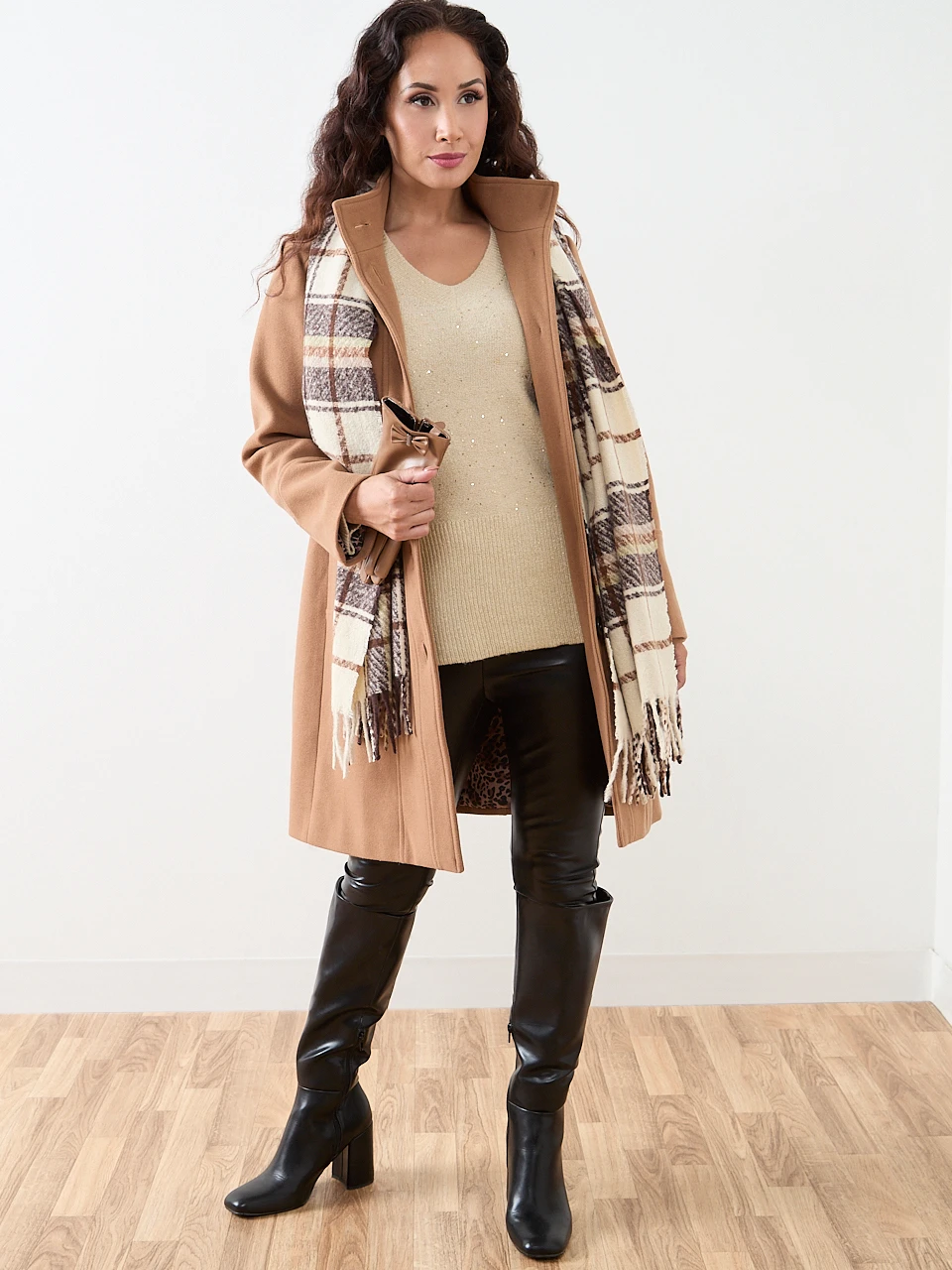 Long Sleeve Mini Sequin V-Neck Tunic