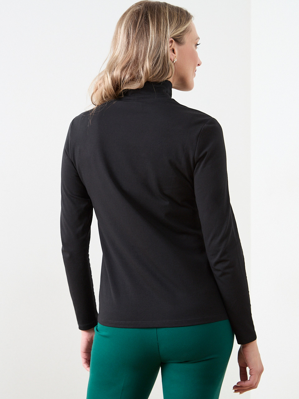 Long Sleeve Stretch Jersey Turtleneck | Cleo
