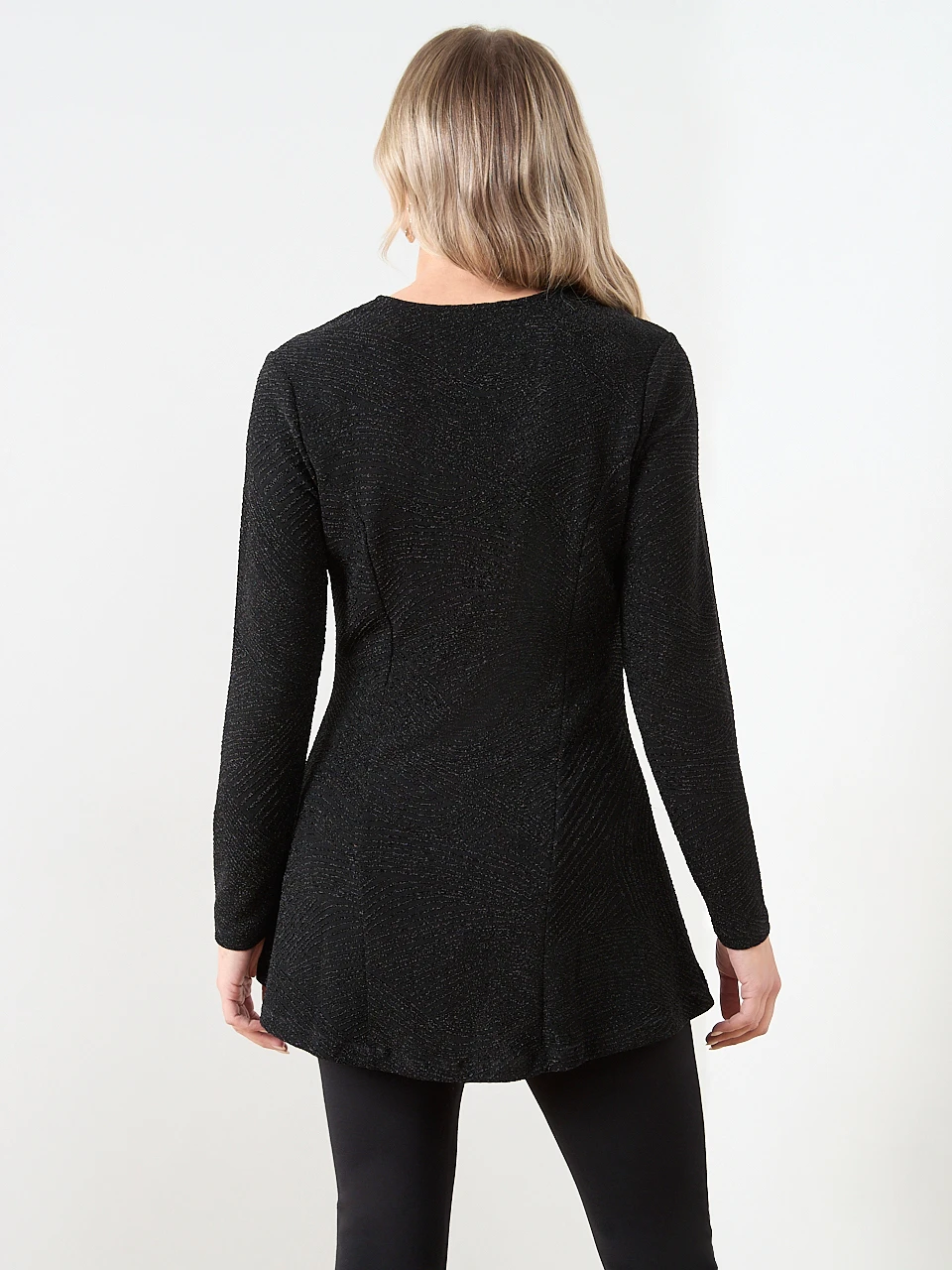 Long Sleeve Stretch Shimmer Tunic