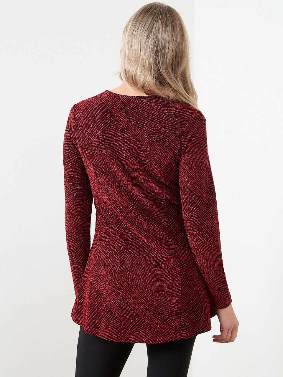 Long Sleeve Stretch-Shimmer Tunic