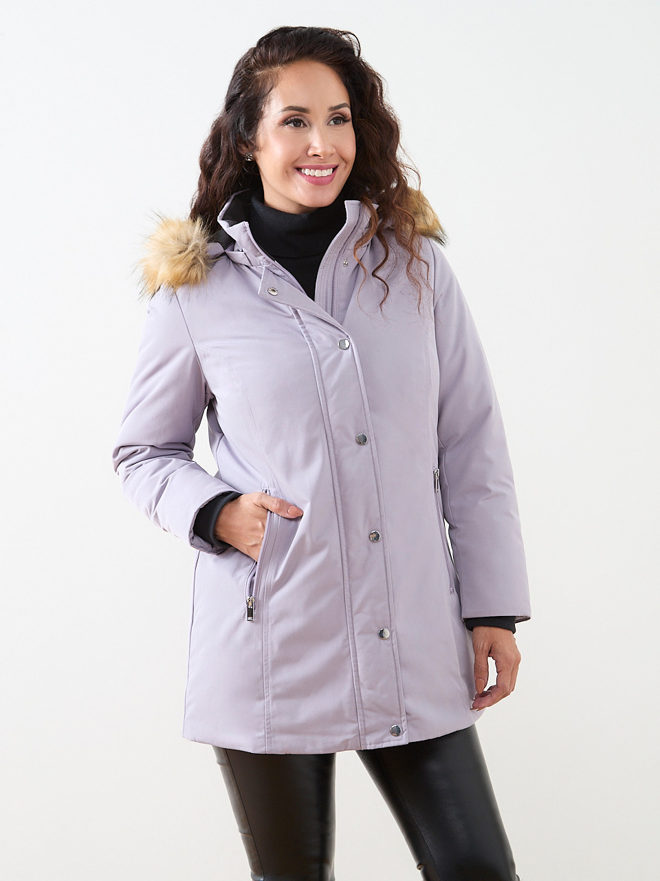 ジャケット・アウター L'Appartement 3x1 PARKA CROP JACKET Petite Lavender Vegan Down Parka | Cleo
