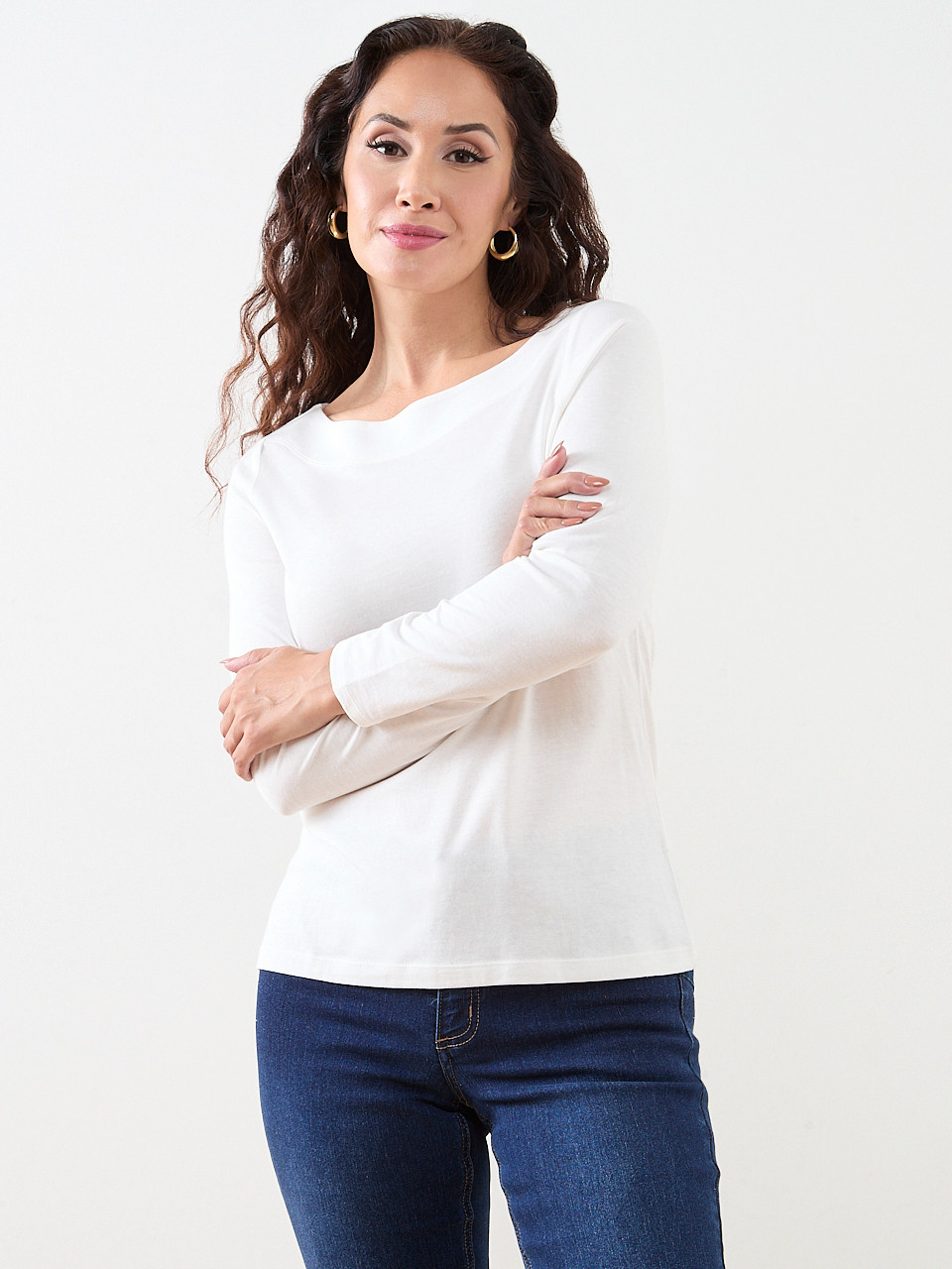 Petite Layering Boat Neck Tee