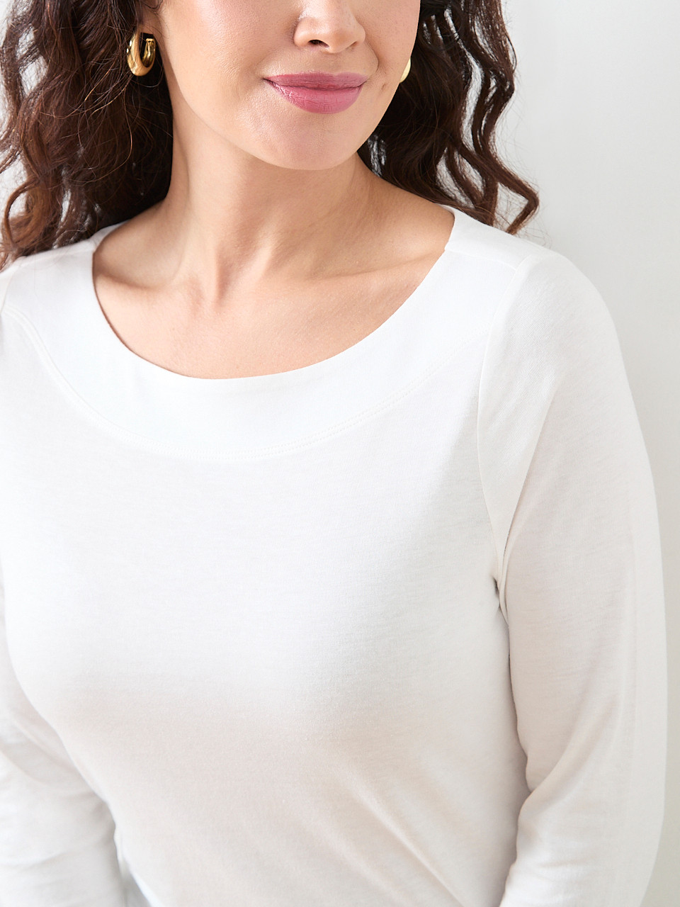 Petite Layering Boat Neck Tee